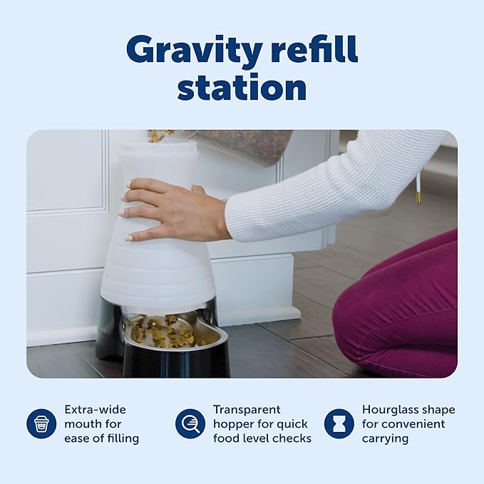 PetSafe Healthy Pet Food Station - Automatic Indoor Gravity Cat & Dog Feeder - Space-Saving Self Feeder - Easy to Clean - Medium - Up to 4 lb Kibble Capacity