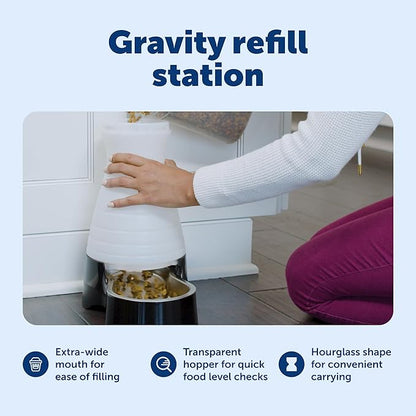 PetSafe Healthy Pet Food Station - Automatic Indoor Gravity Cat & Dog Feeder - Space-Saving Self Feeder - Easy to Clean - Medium - Up to 4 lb Kibble Capacity