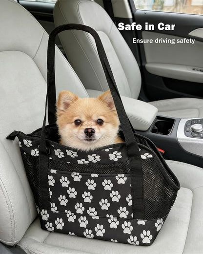 Dog Purse Carrier for Small Dogs with Pocket,Dog Carriers Soft Sided,Pet Carrier Purse for Puppy and Cats Up to16 lbs,Dogs and Puppies Tote Bag Carrier,Collapsible Travel Puppy Carrier