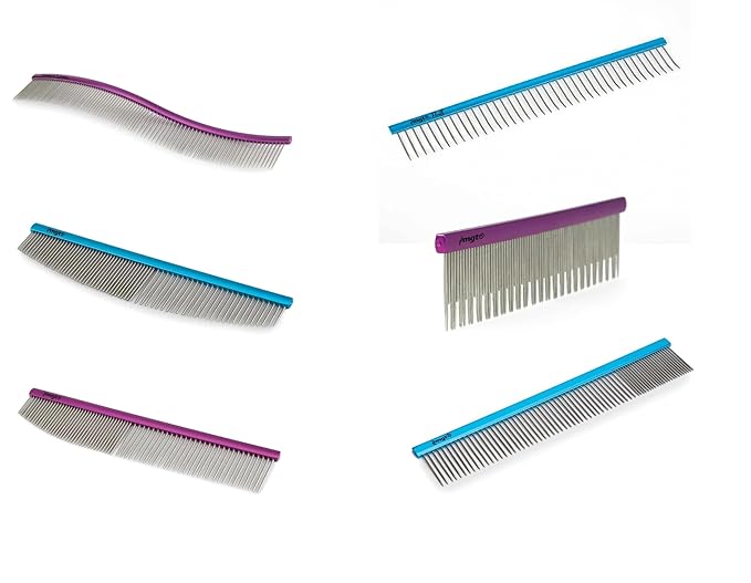 Dog and Cat Grooming Combs Contour Custom Coat Fur Finishing Shape Fluff Style and Primp (Full Set - All 6 Combs)