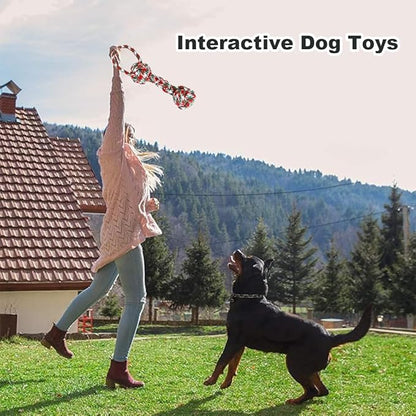 Dog Rope Toys, Interactive Dog Toys for Aggressive Chewers,Tug of War Dog Toy for Boredom, Teeth Cleaning, Suitable for Small Medium Dogs