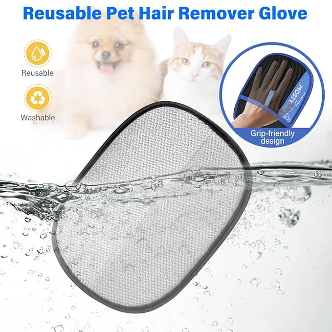 Pet-Hair-Removal-Glove, Reusable Cat & Dog Deshedding Glove for Sofa, Furniture, Couch, Carpet, Car Seat, Efficient-Double-Sided-Electrostatic-Pet-Grooming-Mitt, Quick Cleaning Fur Remover Tool 1PCS