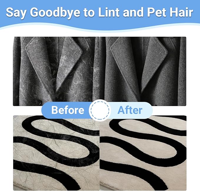 Pet Hair Removal Glove - Dual-Sided Silicone Grooming & Deshedding Glove for Dogs and Cats, Effective Hair Remover for Furniture, Carpet, Laundry and Upholstery