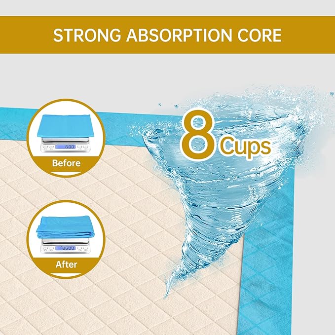 Gardner Pet Ultra Absorbent Thicker Dog Pee Pads Extra Large XL 28"x34" Leak-Proof Odor-Control Blue Puppy Training Pads Full Edge-Wrapping Pad for Dogs Dogs, Puppies, Doggie, Cats, Rabbits (30&1)
