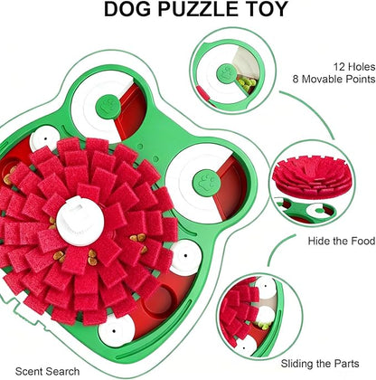 Dog Puzzle Toys, 3-in-1 Dog Training Puzzles with Lick Mat and Slow Food, Stress Relief Interactive Dog Toy for Feeding Keeping Them Busy (Green)