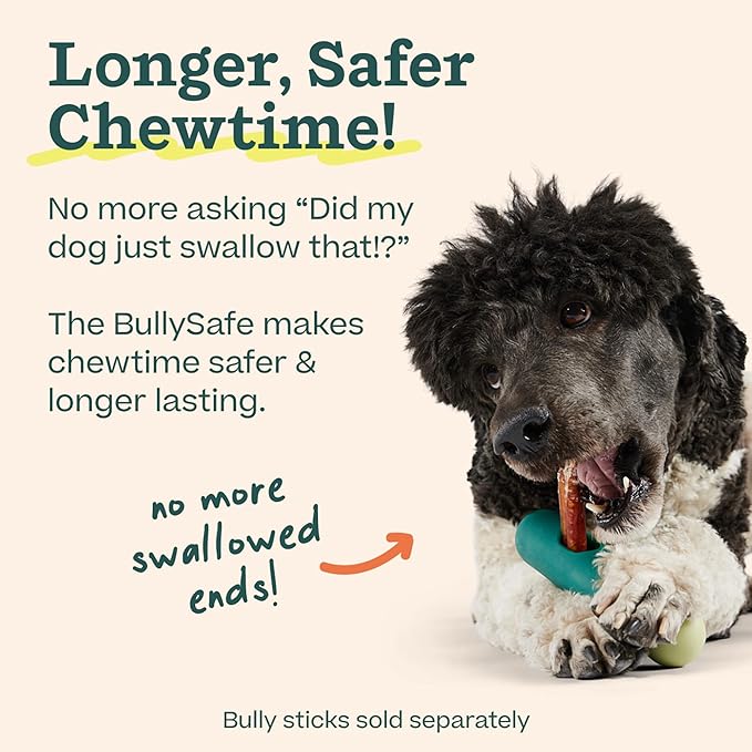 WOOF BullySafe - Bully Stick Holder - Durable Dog Chew Holder for Safe, Long-Lasting Play - Easy to Clean - No More Swallowed Ends - for Dogs 10+ lbs