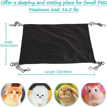 Cat Hammock Hanging Sleeping Mat Adjustable Straps Waterproof Cage Pet Hammock Suitable for Both Summer and Winter Suitable for Puppies Rabbits Cats or Other Pets, magenta