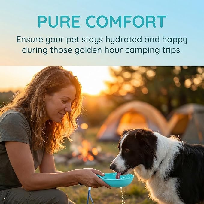 Foldable Pet Water Bottle for Travel, 2-in-1 Portable Dog Drinking Bottle with Stainless Steel Cup & Silicone Bowl, Leak-Proof Dispenser for Walking, Hiking, Outdoor Use, Small Dogs Puppies (A)
