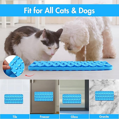 Silicone Snuffle Mat for Large Dogs, Dog Lick Mat Slow Feeder, Pet Licking Treat Mat with Suction Cups for Smell Training Slow Eating, XL Blue