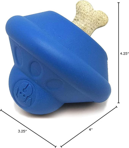 SodaPup Spotnik Flying Saucer - Durable Dog Treat Dispenser & Chew Toy Made in USA from Non-Toxic, Pet Safe, Food Safe Natural Rubber for Mental Stimulation, Problem Chewing, Calming Nerves, & More