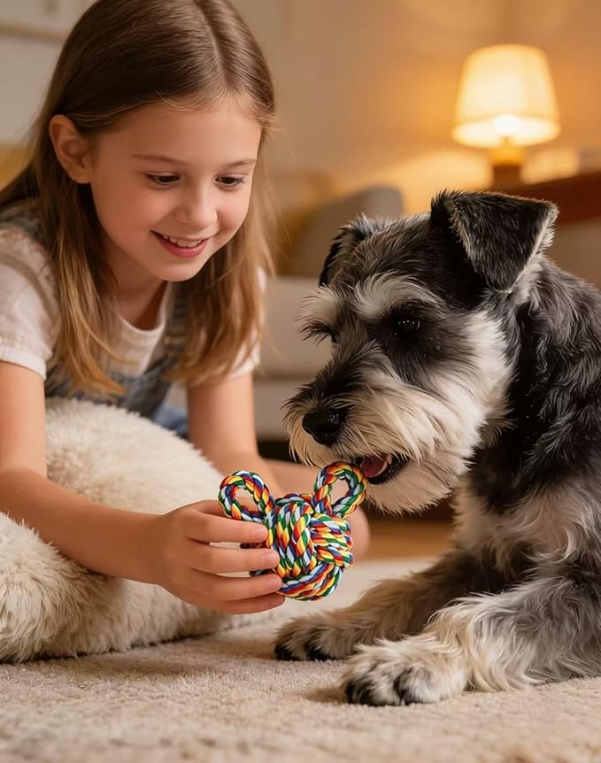 Pet Rope Toys (Small Rainbow Color 5PCS)