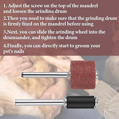 26 Pack Pet Nail Grinder Replacement Kit Sanding Drum Set with Grit Sanding Bands Dog Nail Smoother Dog Claw Care Pet Claw Grooming Supplies, 2 Sizes 1/2 Inch 120 Grit /0.31 inches 80 Grit