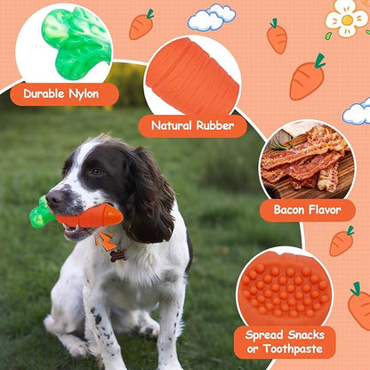 Tough Dog Toys for Aggressive Chewers with Squeaky, Indestructible Dog Chew Toys for Medium and Large Breeds to Keep Them Busy, Interactive Durable Dog Toy