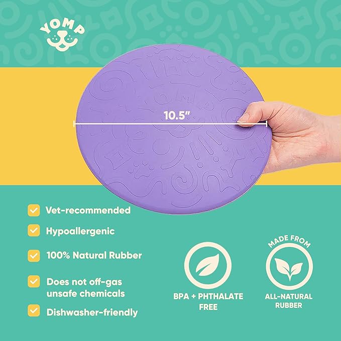 Yomp FetchFlyer MAX Dog Frisbee – Interactive Flying Disc Toy for Soft and Medium Chewers – Outdoor Fetch Toy for Dogs – Made from Pet-Safe, Non-Toxic, All-Natural Rubber