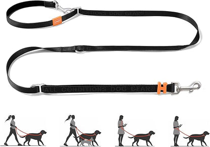HOWGO Hands Free Dog Leash with Padded Handle,Multifunctional Crossbody Waist Leash for Walking Running Jogging Training,7.5 FT Nylon Adjustable Length for All Breeds(Black, Standard)