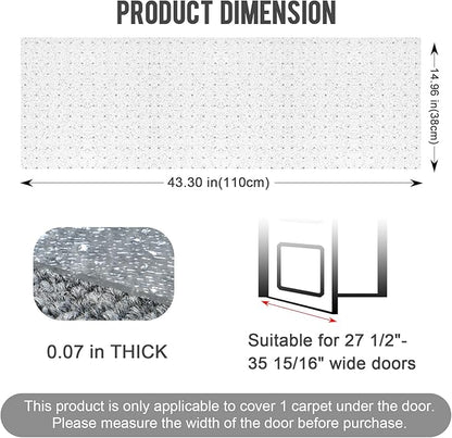 Uross Carpet Protector for Pets - Cat Carpet Protector for Doorway, Anti Scratch Under Door Cat Scratch Protector Mat, Easy to Cut Plastic Stopper Cat Scratch Guard Carpet 3.6FT-Silver