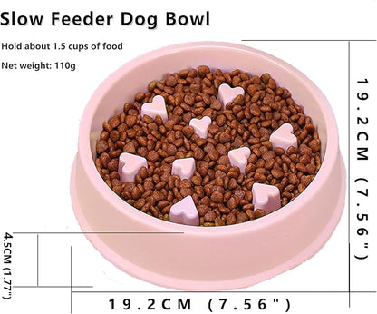 Slow Feeder Dog Bowl, Dog Bowl Slow Eating,Small Dog Feeder Slow,Dog Dishes to Slow Down Eating for Small and Medium Dogs (Red)