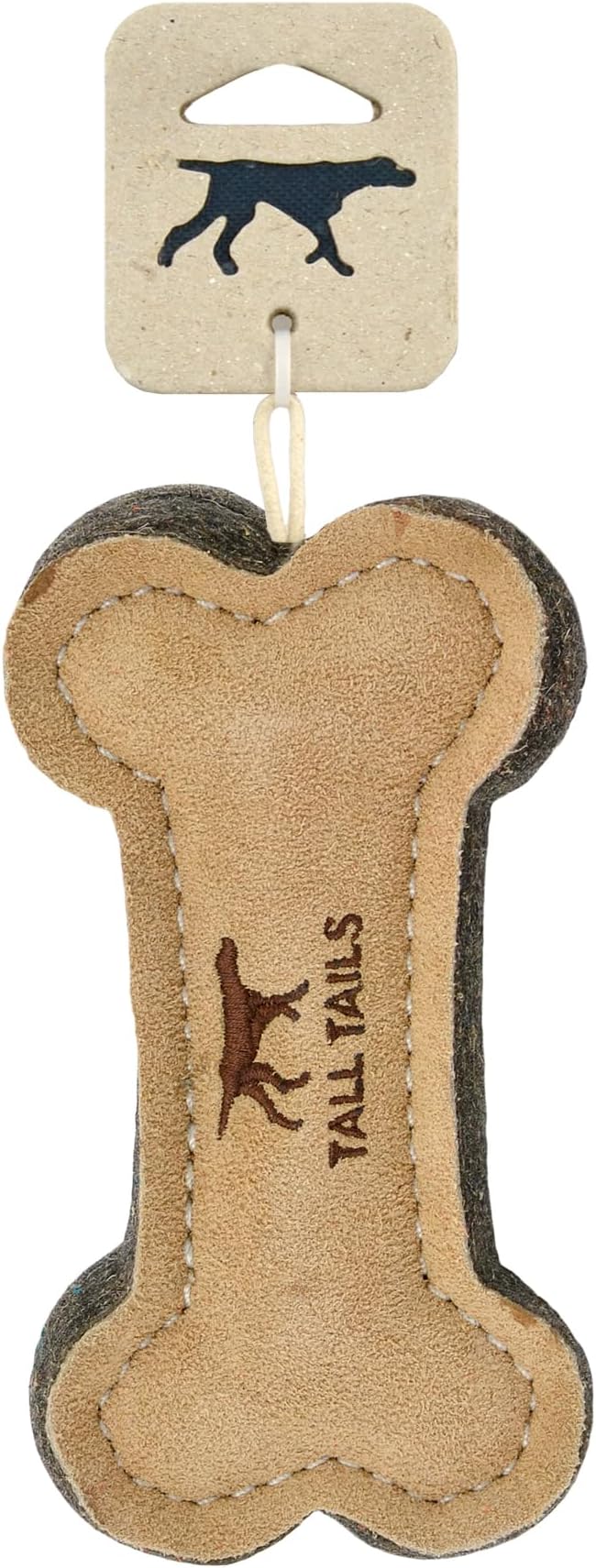 Tall Tails Dog Natural Leather Bone Fetch Toy Gift for Dogs 6 inches