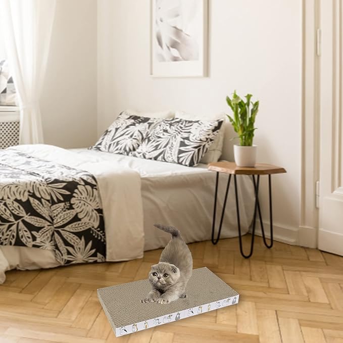 PatiencET Cat Scratcher Cardboard 5 PCS Cat Scratch Pad Reversible Scratcher Texture Design Durable Cat Scratching Pad