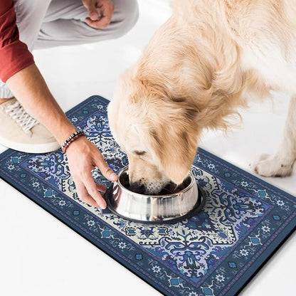 Pet Feeding Mat for Floors Waterproof Dog Mat for Food and Water Absorbent Quick Dry Non Slip mat for Cat Bowls