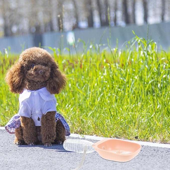 BESPORTBLE Pet Water Feeder for Dogs Portable Travel Dog Water Bottle with Bowl Attachment Easy-to-Clean Abs Material for Outdoor Hydration