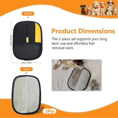 Pet Hair Removal Glove,2 Pcs Newly Upgraded Pet Hair Remover Gloves for Cats & Dogs,9.45″ x 7.1″ Large Electrostatic Pet Hair Gloves,Reusable Pet Hair Remover Tool For Couch Clothes Carpet Car Seat