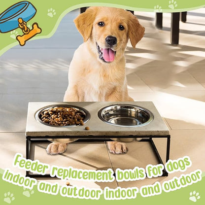 Yahenda 6 Pcs Stainless Steel Metal Dog Bowls Bulk Replacement Basic Thickened Pet Bowls for Small Medium Large Dogs, Dishwasher Safe(6.9 Inch)
