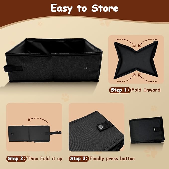Foldable Travel Litter Box for Cats, Portable Cat Litter Box Waterproof, 15.75 * 11.82 * 3.94 Inches, Traveling & Camping Cat Supplies