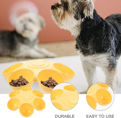 Decorative Pet Food Bowl Flower Design Multi-Puppy Feeder for Cats and Dogs Dining and Treats