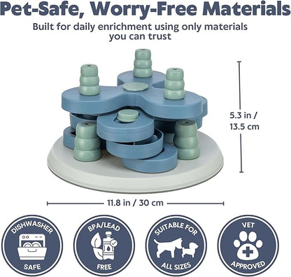 TRIXIE Flower Tower Dog Activity Interactive Toy, Level 3 Food Puzzle Game, Brain Teasing Treat Dispenser, IQ and Mental Development Toy for Smart Dogs, Enrichment Toy for Boredom Busting