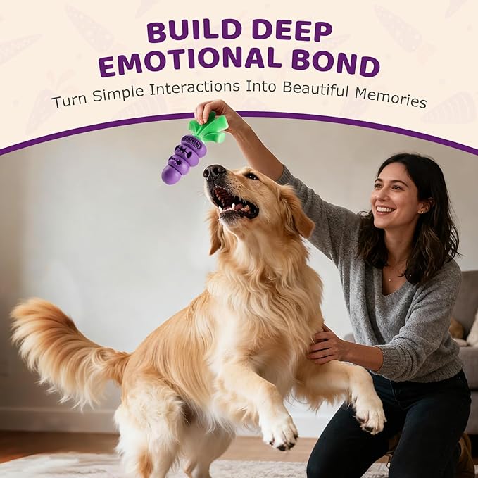 Indestructible Dog Toys for Aggressive Chewers: Heavy Duty Milk-Flavored Chew Toy for Medium & Large Dogs 20–70 lb, Dental Teeth Cleaning, Long-Lasting Enrichment Toys(Purple)