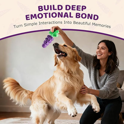 Indestructible Dog Toys for Aggressive Chewers: Heavy Duty Milk-Flavored Chew Toy for Medium & Large Dogs 20–70 lb, Dental Teeth Cleaning, Long-Lasting Enrichment Toys(Purple)
