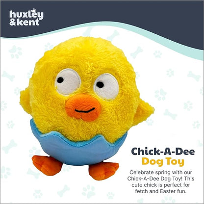 Huxley & Kent Funny Dog Toy w/Squeaker – Power Plush Squeaky Dog Toys for Small, Medium & Large Dogs – Soft Stuffed Animal for Indoor Play & Fetch - Chick-a-Dee, Small