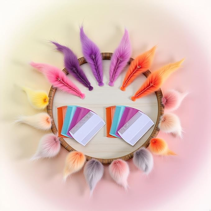 8 Pcs Random Color Lice Combs, Double Sided Pet Combs, Cat Dog Pet Grooming Fine Tooth Hair Dog Combs