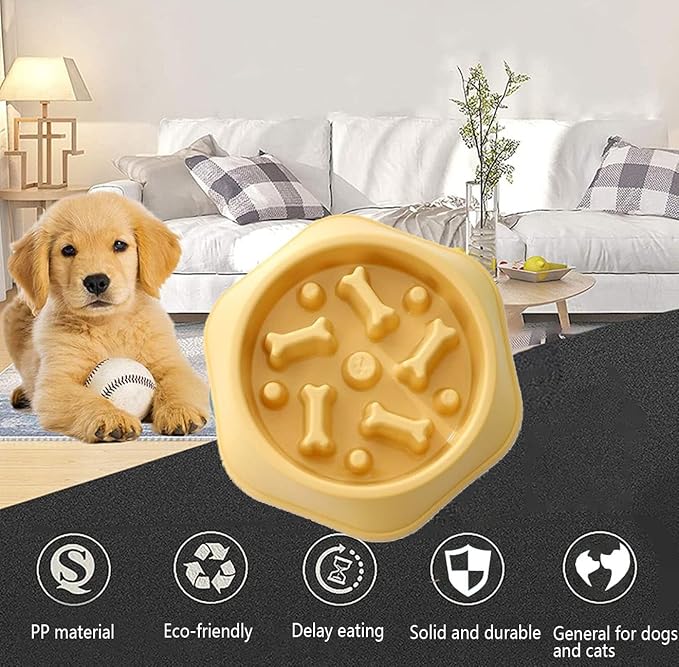 Slow Feeder Dog Bowl,Anti Gulping Healthy Eating Interactive Bloat Stop Fun Alternative Dog Slow Food Feeding Pet Bowl,
