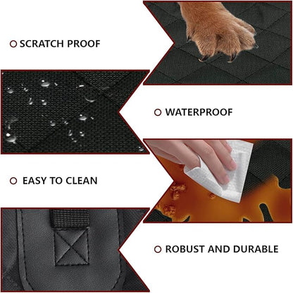 Dog Car Seat Cover for Back Seat, Waterproof Back Seat Cover for Dogs, Scratchproof Bench Seat Cover, Backseat Protector Fits Middle Armrest, Portable Dog Hammock, Suitable for Cars SUVs Trucks