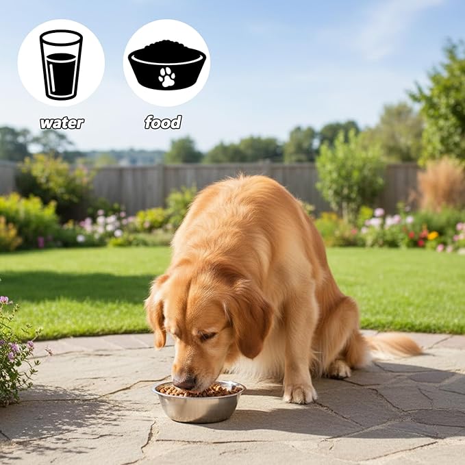 2 Pack Metal Cat and Dog Small Bowls, Stainless Steel Dog Bowls, Dogs Water and Food Bowl Set, Pet Dishes for Small Dogs and Cats
