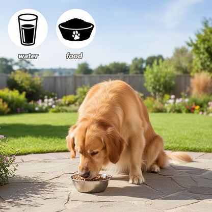 2 Pack Metal Cat and Dog Small Bowls, Stainless Steel Dog Bowls, Dogs Water and Food Bowl Set, Pet Dishes for Small Dogs and Cats