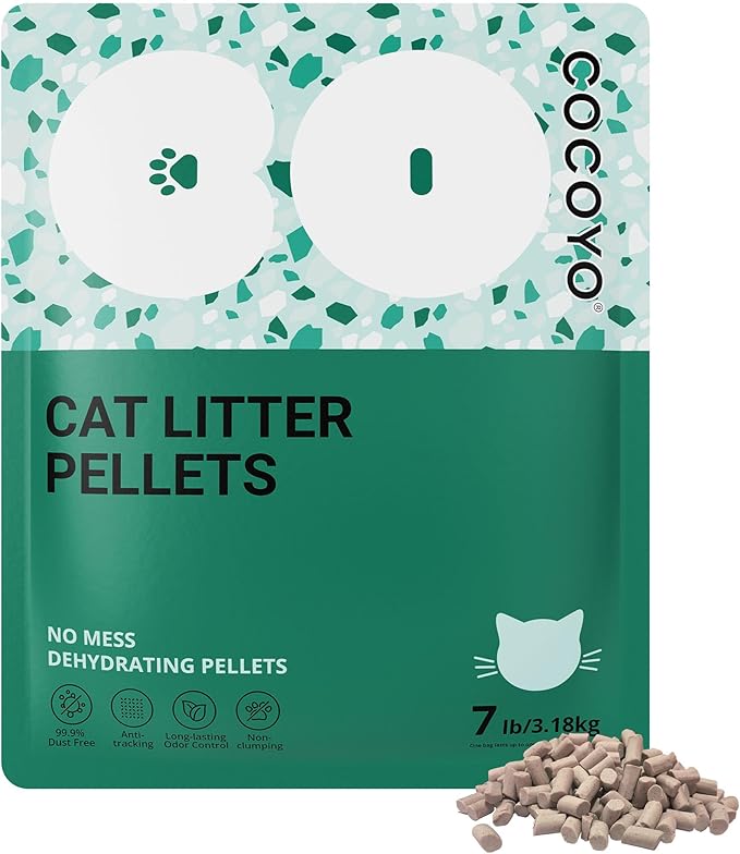 COCOYO Cat Litter Pellets, Zeolite, Long-Lasting Odor Control Non-climping, 7 Lbs Pack