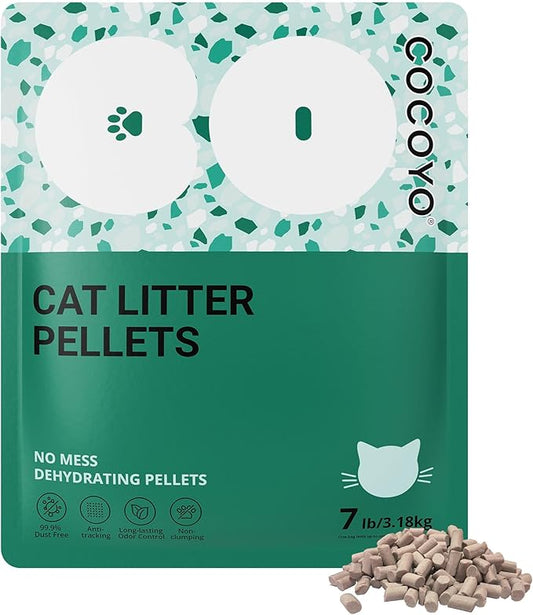 COCOYO Cat Litter Pellets, Zeolite, Long-Lasting Odor Control Non-climping, 7 Lbs Pack