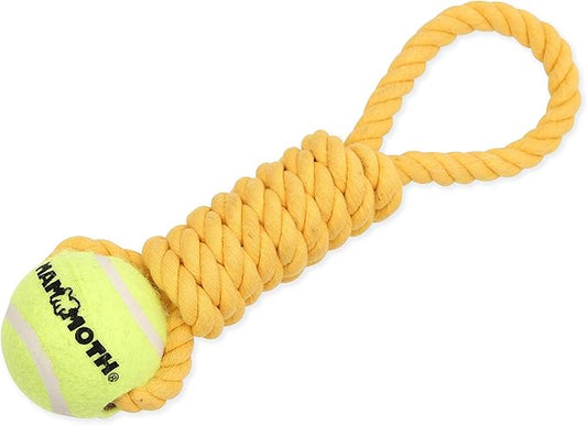 Mammoth Pet Products Flossy Chews Twister Toy with Tennis Ball, Medium 15''