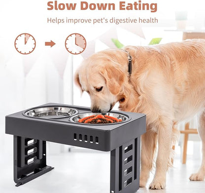 Jaoul Slow Feeder Dog Bowls Insert, Puzzle Slow Feeder Insert with 51 Octopus Suction Cups for Medium Large Size Dog Food Bowl Over 6.5" Wide (Orange)