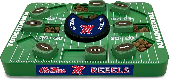 Pets First NCAA Mississippi (Ole Miss) Large Puzzle Toy - Interactive Dog Treat & Slow Feeding Toy