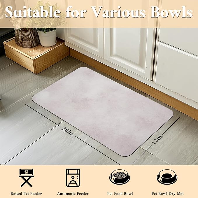 Dog Food Mat for Floors Waterproof Quick Dry Pet Placemat Cat Feeding Bowls Mats for Food and Water, Eco-Friendly Dog Accessories Diatomite Pets Supplies 12" X 20"