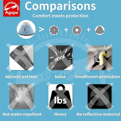 Agape Soft Dog Cone for Small Dogs & Cats, Comfy Dogs Recovery Collar After Surgery, Adjustable E Collar Alternative to Stop Licking, Protective Elizabethan Collars for Pup, Comfortable Dog Cones