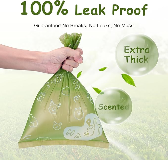 Poop Bags for Dogs, Leak Proof Waste Bags 600 Count Lavender scented Green Refill Rolls with Dispenser
