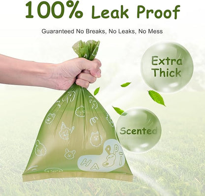 Poop Bags for Dogs, Leak Proof Waste Bags 600 Count Lavender scented Green Refill Rolls with Dispenser