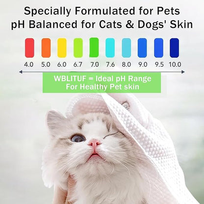 Pet Wipes Dog Wipes Disposable Grooming Mitts Dog Paw Cleaner Cat Wipes Waterless Bath Glove pH Balanced Lick Safe with Coconut Oil for Dogs and Shea Butter for Sensitive Skin 20 Count