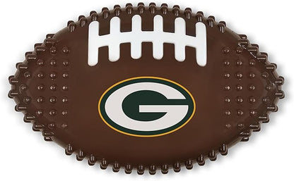 NFL Green Bay Packers Mega- Chew Hard Nylon Bacon-Flavored Dog Bone Football Chew Toy Interactive Tasty Fun Dog Chewy Toys Indestructible Strong Durable Tough Pet Biting Playtoy for Aggressive Chewers