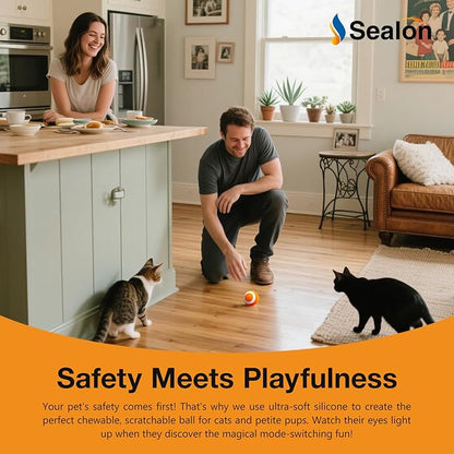 SEALON Electric Interactive Cat Toy Ball,Indoor Cat Play Ball, Suitable for Cats Over 6 Months for Exercise, Weight Loss, and Fun